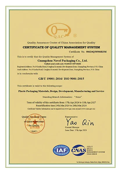 Certificate image identified as ISO 9001.